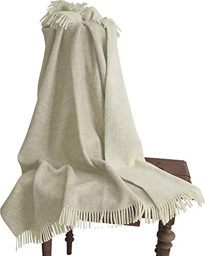 STEINBECK Wohndecke Wetterstein Schurwolle grau/Natur Größe 150x210 cm von Brooklinen