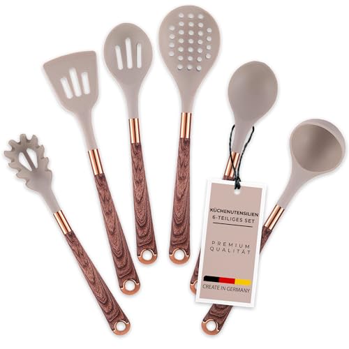 STEINBOCKER Premium Küchenutensilien - Silikon Küchenschaber Set in Holzoptik - Spülmaschinenfest und Hitzebeständig - Kochutensilien Set STEINBOCKER Premium Küchenutensilien - Silikon Küchenschaber Set in Holzoptik - Spülmaschinenfest und Hitzebeständig - Kochutensilien Set von STEINBOCKER
