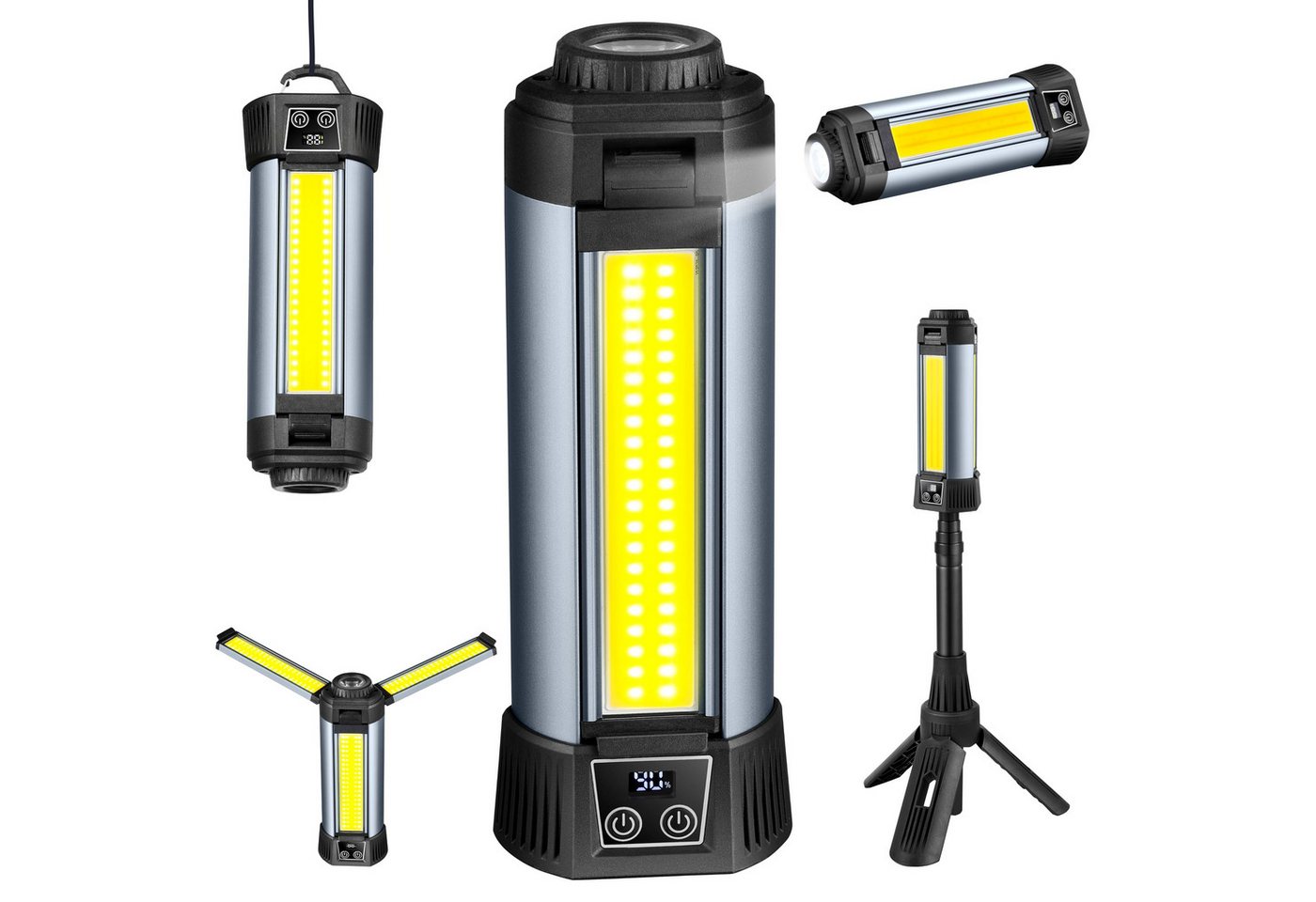 STEINBORG LED Taschenlampe SB-8200 Multfunktionsleuchte (2-St), 12in1, 2000 Lumen, 4 Farbtemperaturen, 6000 mAh von STEINBORG
