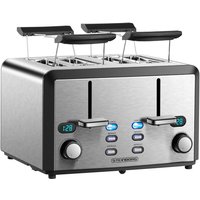 Xxl Toaster 4 Toastschlitze Toastautomat xxl Toaster 1600 Watt 6-Stufen Bräuneregler 2x Brötchenaufsatz Auftau-Funktion 2x Krümelschubladen Edelstahl Xxl Toaster 4 Toastschlitze Toastautomat xxl Toaster 1600 Watt 6-Stufen Bräuneregler 2x Brötchenaufsatz Auftau-Funktion 2x Krümelschubladen Edelstahl von STEINBORG