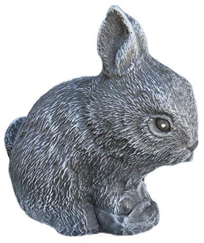 STEINFIGUREN SPICKER Steinfigur Hase Zwergkaninchen, 104/1 Gartenfigur Steinguss Tierfigur Basaltgrau von STEINFIGUREN SPICKER