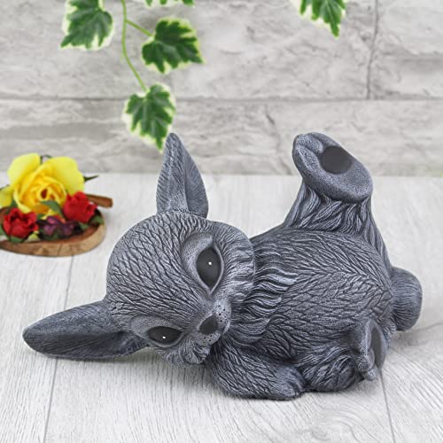 STEINFIGUREN SPICKER Steinfigur Hase liegend Zwergkaninchen 226/1, Gartenfigur Steinguss Tierfigur Basaltgrau von STEINFIGUREN SPICKER