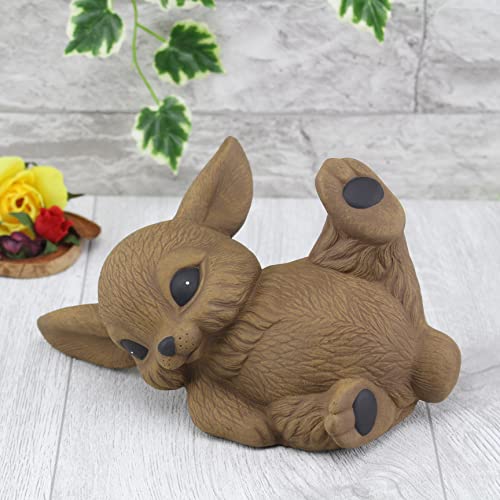 STEINFIGUREN SPICKER Steinfigur Hase liegend Zwergkaninchen 226/2 Gartenfigur Steinguss Tierfigur Braun Patina von STEINFIGUREN SPICKER