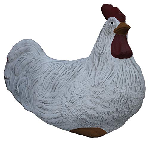 STEINFIGUREN SPICKER Steinfigur Huhn, 135/5.1 Gartenfigur Steinguss Tierfigur Weiß Patina von STEINFIGUREN SPICKER