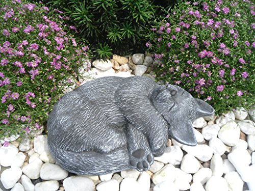 STEINFIGUREN SPICKER Steinfigur Katze, 130/1 Gartenfigur Steinguss Tierfigur Basaltgrau von STEINFIGUREN SPICKER