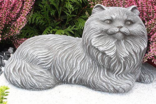 STEINFIGUREN SPICKER Steinfigur Katze, 178/1 Gartenfigur Steinguss Tierfigur Basaltgrau von STEINFIGUREN SPICKER
