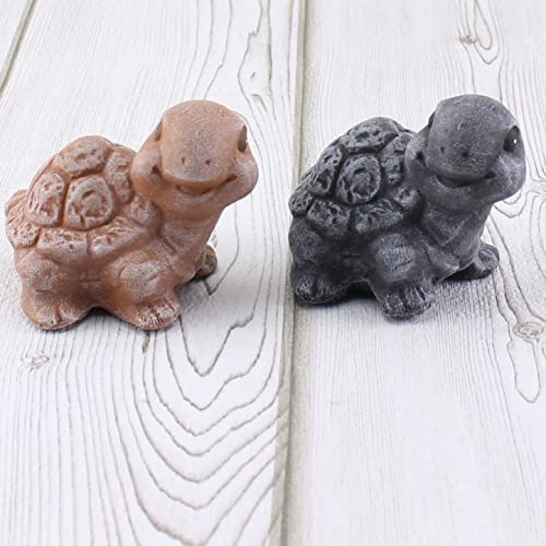 STEINFIGUREN SPICKER Steinfigur Schildkröte 2er Set mini 238, Gartenfigur Steinguss Tierfigur Basaltgrau, Terrakotta Patina von STEINFIGUREN SPICKER