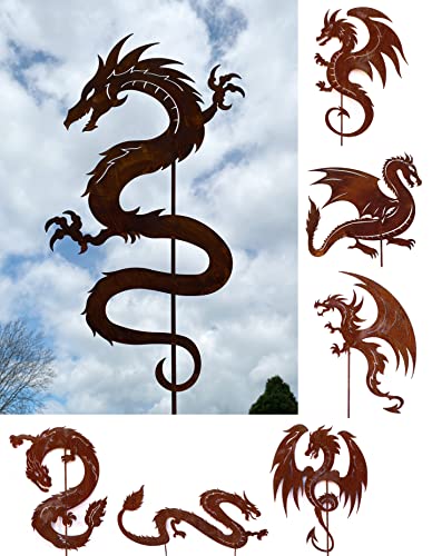 Gartenfigur Chinesischer Drache Schlange 75x43cm + Stab Gartenstecker Edelrost Gartendeko Wetterfest Rost Metall Rostfigur Schlange Drachen Figur Dragon von Steinfigurenwelt Gartenfigur Chinesischer Drache Schlange 75x43cm + Stab Gartenstecker Edelrost Gartendeko Wetterfest Rost Metall Rostfigur Schlange Drachen Figur Dragon von Steinfigurenwelt von STEINFIGURENWELT GIEBEN