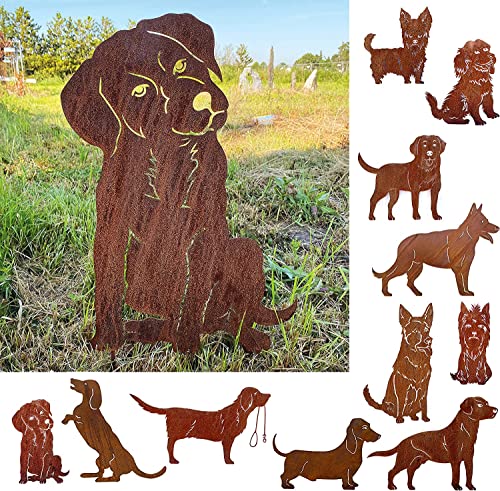 Gartenfigur Hund sitzend groß 55x39cm Gartenstecker Edelrost Gartendeko Wetterfest Rost Metall Rostfigur Hunde Figur Tier von Steinfigurenwelt Gartenfigur Hund sitzend groß 55x39cm Gartenstecker Edelrost Gartendeko Wetterfest Rost Metall Rostfigur Hunde Figur Tier von Steinfigurenwelt von STEINFIGURENWELT GIEBEN