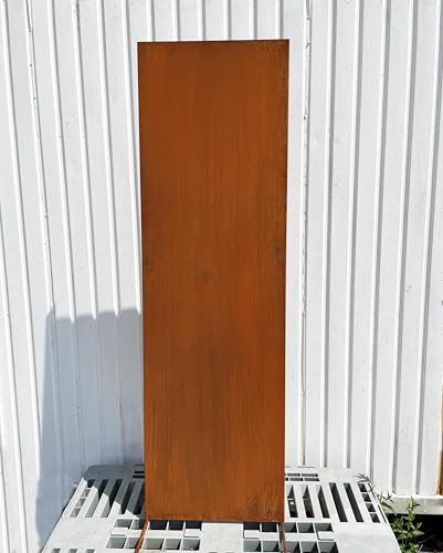 Steinfigurenwelt Gießen Edelrost Sichtschutz Blanko ohne Motiv 165 cm x 50 cm Paravent zum Stecken Schild Gartenschild Gartenstecker Edelrost Gartendeko Wetterfest Rost Metall Zaun von STEINFIGURENWELT GIEBEN