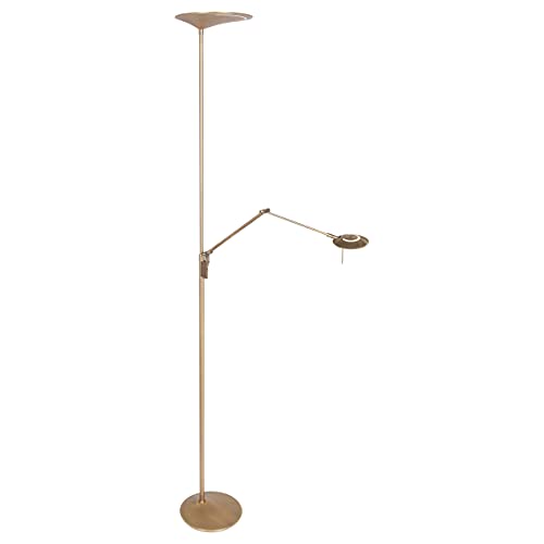 Steinhauer stehlamp Zodiac led - bambus - metall - 2107BR von STEINHAUER VERLICHTING