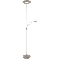 Deckenfluter Stehleuchte Wohnzimmerlampe led dimmbar Lesespot silber chrom von STEINHAUER