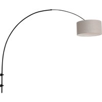 Sienna Sparkled Light Wandleuchte mit Schirm Mattschwarz, Grauschirm von STEINHAUER