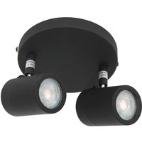 Led Spot Upround in Schwarz und Chrom 2x 4,6W 700lm GU10 - black - Mexlite von MEXLITE