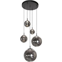 Steinhauer - hängeleuchte - Bollique - schwarz - glas rauchglas - von STEINHAUER