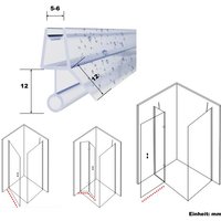 WITEN&NOCK Duschdichtung Wasserabweisprofil unten mit runder Streiflippe gerade für 5/6 mm Glasstärke Länge 120 cm von WITEN&NOCK