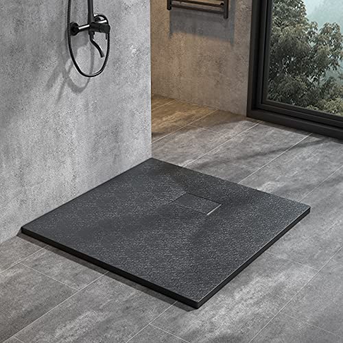 Duschwanne 80x90 cm SMC Brausewanne Schwarz Steinoptik Antirutsch Duschtasse Höhe 3,2 cm Niedrige Schwelle Extraflach Brausetasse Duschwanne 80x90 cm SMC Brausewanne Schwarz Steinoptik Antirutsch Duschtasse Höhe 3,2 cm Niedrige Schwelle Extraflach Brausetasse von STEINHIRSCH