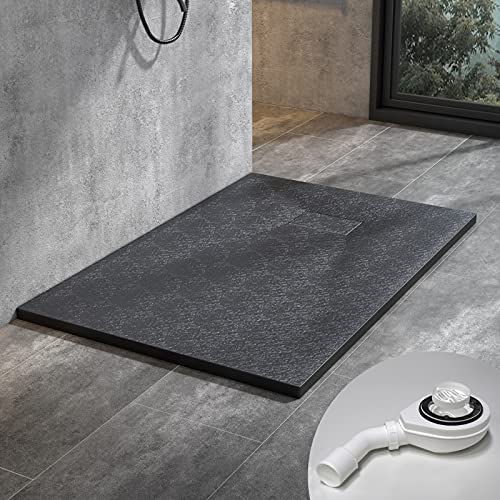 STEINHIRSCH Duschwanne 140x80 cm SMC Brausewanne Schwarz Steinoptik Duschtasse Extraflach Anti-Rutsch mit Ablaufgarnitur STEINHIRSCH Duschwanne 140x80 cm SMC Brausewanne Schwarz Steinoptik Duschtasse Extraflach Anti-Rutsch mit Ablaufgarnitur von STEINHIRSCH
