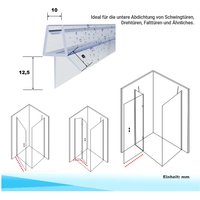 Duschdichtung Wasserabweiser Ersatzdichtung gerade unten für 10 mm Glasstärke Länge 60 cm von WITEN&NOCK