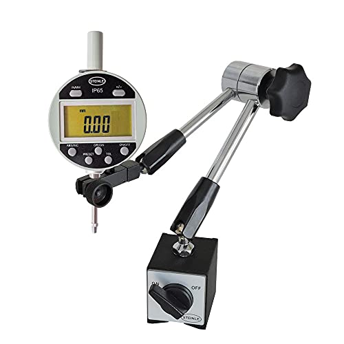 STEINLE Magnet Messstativ Zentralklemmung inkl. Digital Messuhr im SET Messbereich 12,5/0,01 mm von STEINLE