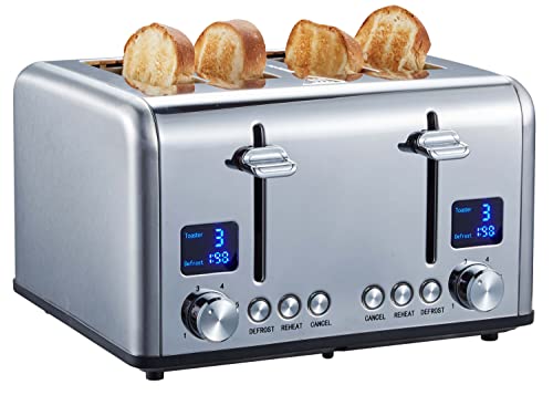 Steinborg Toaster Langschlitz | Digitales Display mit Countdown | Beleuchtete Tasten | 4 Scheiben Toastautomat | XXL Toaster | 1630 Watt | Brötchenaufsatz | Auftau-Funktion | Krümmelschublade | Steinborg Toaster Langschlitz | Digitales Display mit Countdown | Beleuchtete Tasten | 4 Scheiben Toastautomat | XXL Toaster | 1630 Watt | Brötchenaufsatz | Auftau-Funktion | Krümmelschublade | von Steinborg