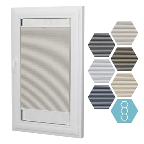 STELGE - Honeycomb Plissee mit Bohren I auf Maß gefertigt I Breite 30-129 cm I Höhe 50-230 cm I 6 Farben Honeycomb-Stoff (Höhe von 50 cm bis 149 cm) von STELGE