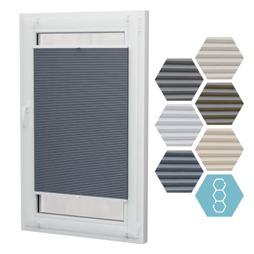 STELGE - Honeycomb Plissee ohne Bohren I auf Maß gefertigt I Breite 30-129 cm I Höhe 50-230 cm I 6 Farben Honeycomb-Stoff (Höhe von 50 cm bis 149 cm) von STELGE