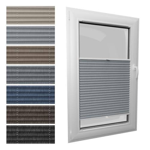 STELGE - Melange Plissee mit Bohren I auf Maß gefertigt I Breite 30-129 cm I Höhe 50-230 cm I Blickdichte und lichtdurchlässige Rollos I 7 Farben Melange-Stoff (Höhe von 50 cm bis 149 cm) von STELGE