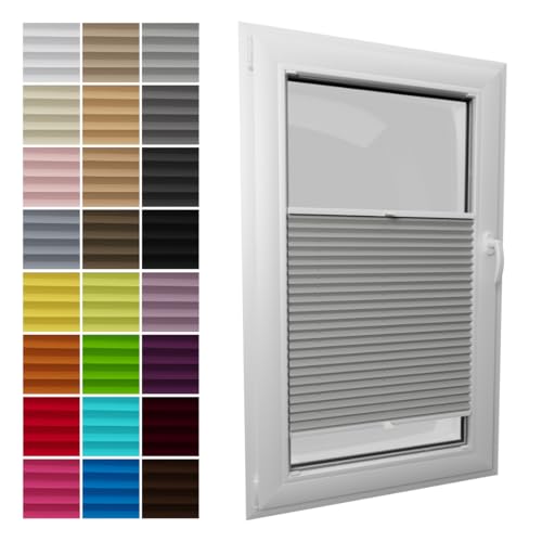 STELGE - Standard Plissee mit Bohren I auf Maß gefertigt I Breite 30-129 cm I Höhe 50-230 cm I Blickdichte und lichtdurchlässige Rollos I 24 Farben Standard-Stoff (Höhe von 50 cm bis 149 cm) von STELGE