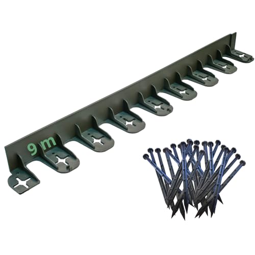 STELLA GREEN Rasenkante Kunststoff Flexibel Set SE45 Box 3 - Beeteinfassung Länge 9m, Höhe 4,5 cm - Garten Beetumrandung mit 36 Erdanker - Einfache Montage - Schwarz von STELLA GREEN