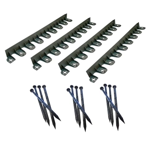 STELLA GREEN Rasenkante Kunststoff Flexibel Set SE45 Box - Beeteinfassung Länge 3m, Höhe 4,5 cm - Garten Beetumrandung mit 12 Erdanker - Einfache Montage - Schwarz von STELLA GREEN