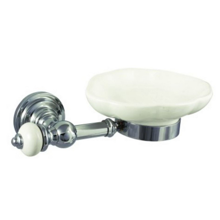 Seifenschale Porzellan Chrom uni von STELO