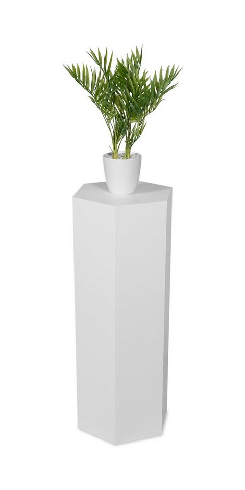 STEMA Seyfried Blumenständer Dekosäule Sechseck (Pflanzensäule - Weiß, Blumensäule, Podest, Sockel), Pflanzenständer, Beistelltisch von STEMA Seyfried