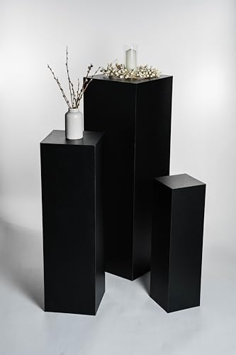 STEMA Seyfried Dekosäule, Säule/Podest/Sockel in 3 Größen (Schwarz Matt, Außensäule 60x17x17 cm) von STEMA Seyfried