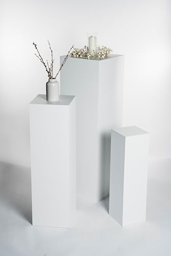 STEMA Seyfried Dekosäule, Säule/Podest/Sockel in 3 Größen (Weiß Matt, Außensäule 100x33x33 cm) von STEMA Seyfried