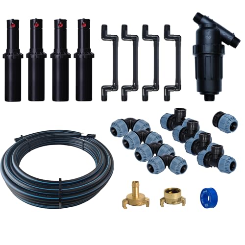 Hunter Bewässerungsset für Garten & Rasen – 100–200 m² – Komplettset zur unterirdischen Rasenbewässerung mit Hunter Regnern (150 m²) von STEMAX-Wassertechnik