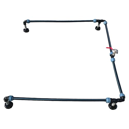 IBC Verbindungsset für 4 Container | Stapel- & Seitenverbindung | Zentraler Abfluss | 25mm x 3/4" | S60x6 |Wetterfest & UV-beständig | IBC Gitterkäfig geeignet | IBC Verbinder 4 Tanks von STEMAX-Wassertechnik