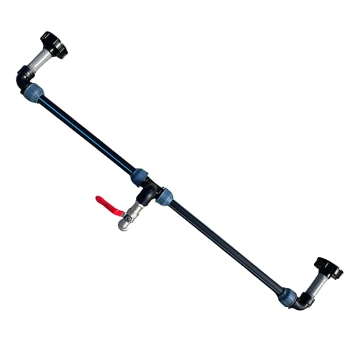 IBC Verbindungsset horizontal für 2 Container nebeneinander | 25mm x 3/4" I S60x6 I Ideal für erhöhte IBC Tanks | Wetterfest & UV-beständig | IBC Gitterkäfig geeignet Dank Verlängerung von STEMAX-Wassertechnik