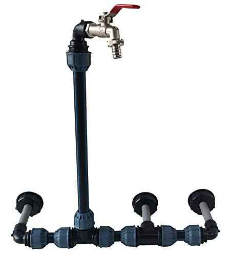 IBC Verbindungssets für 1-3 Wasser-/Regentanks inkl. 3/4" Schwananhals, mit oder ohne Containerauslauf, Größe: 3 Container ohne Auslaufhahn von STEMAX-Wassertechnik