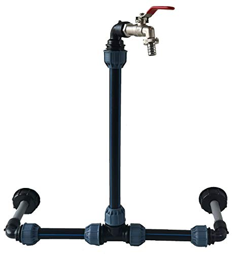 IBC Verbindungssets für 1-3 Wassertanks inkl. 1/2" Schwanenhals; mit oder ohne 1/2" Containerauslaufhahn, Größe: 2 Container ohne Auslaufhahn von STEMAX-Wassertechnik