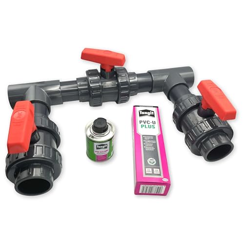 STEMAX All Inclusive Pool Bypass Set 32-63mm für Pool Schwimmbad Wärmepumpe Solaranlage Poolheizung I Bypass Komplett-Set (32mm) von STEMAX-Wassertechnik