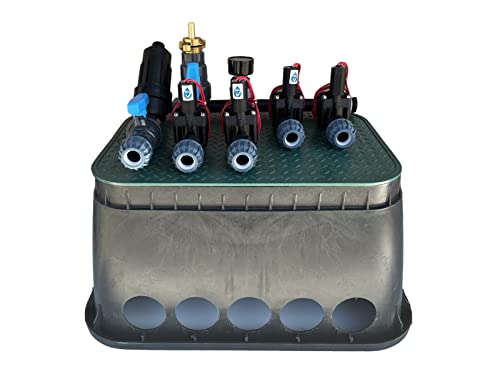 STEMAX-Wassertechnik Kopfstation, Verteiler, Beregung mit Hunter Magnetventile PGV 101 und Jumbobox, Größe: 4 Magnetventile von STEMAX-Wassertechnik