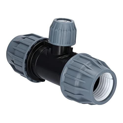 STEMAX-Wassertechnik: PP-Klemmverbinder, Reduziertes T-Stück klemm x klemm x klemm, PN16, Trinkwasserzertifiziert, DVGW, Größe: 25mm x 20mm x 25mm von STEMAX-Wassertechnik