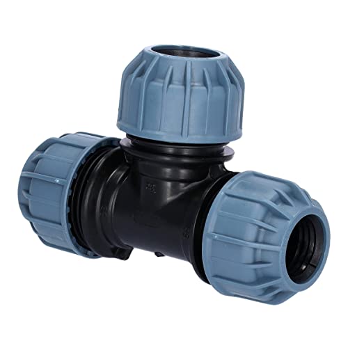 STEMAX-Wassertechnik: PP-Klemmverbinder, T-Stück 90° klemm x klemm x klemm, Trinkwasserzertifiziert, Größe: 20mm x 20mm x 20mm von STEMAX-Wassertechnik