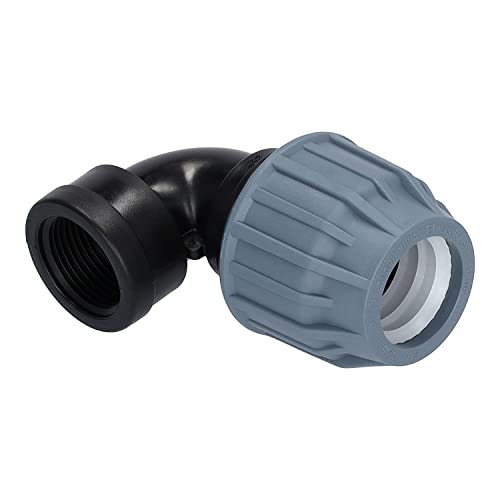 STEMAX-Wassertechnik: PP-Klemmverbinder, Winkel 90° klemm x IG mit V4A Verstärkungsring, PN16, Trinkwasserzertifiziert, DVGW (32mm x 1“) von STEMAX-Wassertechnik