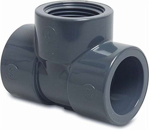 STEMAX-Wassertechnik: PVC-Gewindefittings und Übergänge, T-Stück 90° mit IG Gewindeabgang, klebemuffe x IG x klebemuffe, Größe: 40mm x 1 1/4" x 40mm von STEMAX-Wassertechnik