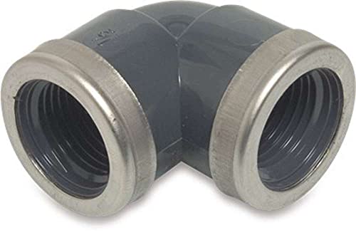STEMAX-Wassertechnik: PVC-Gewindefittings und Übergänge, Winkel 90° mit Edelstahl Verstärkungsring, IG x IG, Größe: ¾“ x ¾“ STEMAX-Wassertechnik: PVC-Gewindefittings und Übergänge, Winkel 90° mit Edelstahl Verstärkungsring, IG x IG, Größe: ¾“ x ¾“ von STEMAX-Wassertechnik