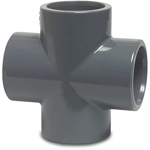 STEMAX-Wassertechnik: PVC-Klebefittings, Kreuzstück, Kreuz, 4x Klebemuffe, Größe 50mm von STEMAX-Wassertechnik