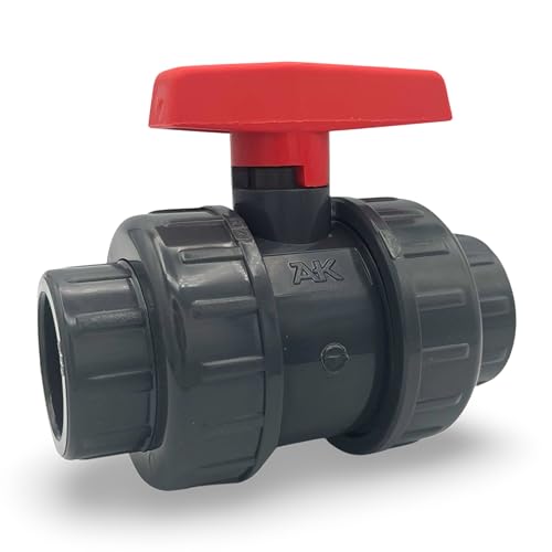 STEMAX-Wassertechnik: PVC-Klebefittings, Kugelhahn mit zwei Verschraubungen und gesicherter Kugel, Typ Safe 600, klebemuffe x klebemuffe, Größe: 16mm x 16mm von STEMAX-Wassertechnik