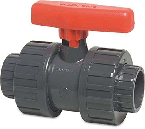 STEMAX-Wassertechnik: PVC-Klebefittings, Kugelhahn mit zwei Verschraubungen und gesicherter Kugel, Typ Safe 600, klebemuffe x klebemuffe, Größe: 50mm x 50mm von STEMAX-Wassertechnik